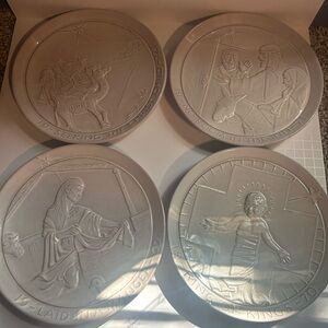 4 Vintage Christmas Plates by Frankoma 1969, 1970, 1971 , 1972 signed by Frank